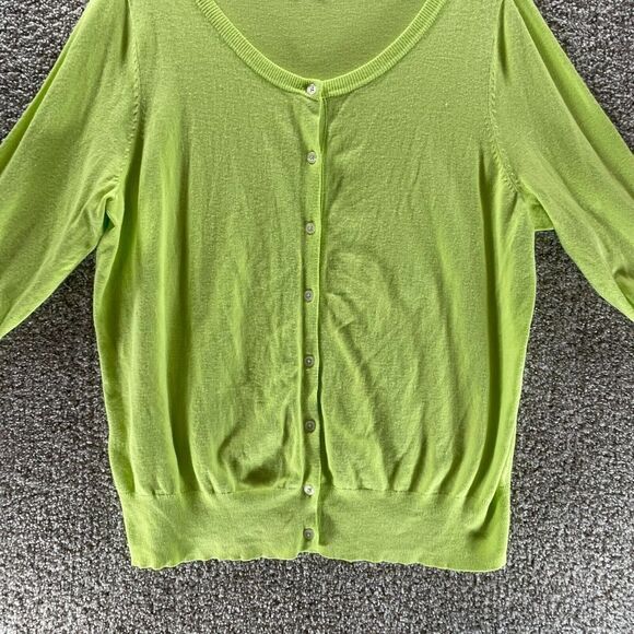 Lane Bryant Sweater Womens 14/16 Green Button Up Cardigan Preppy Plus Casual - Picture 3 of 11